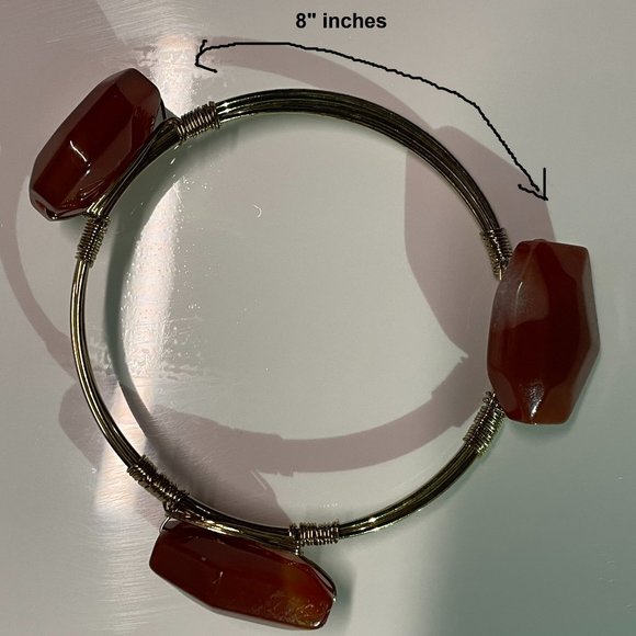 Amber Gem Golden Bracelet Bangle - Picture 5 of 5